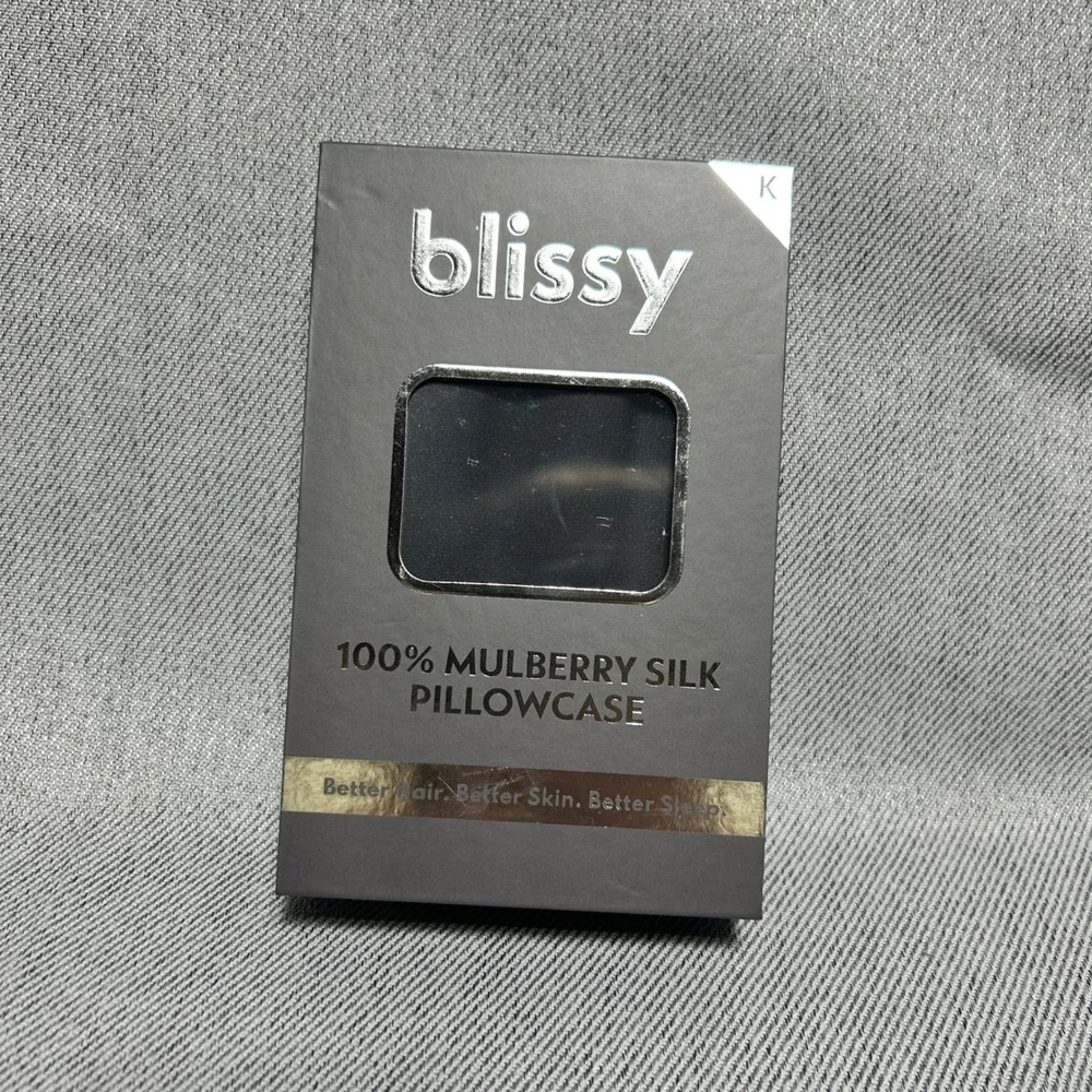 Blissy 100% Mulberry Silk Pillowcase King Dark Grey 22 Momme Luxury